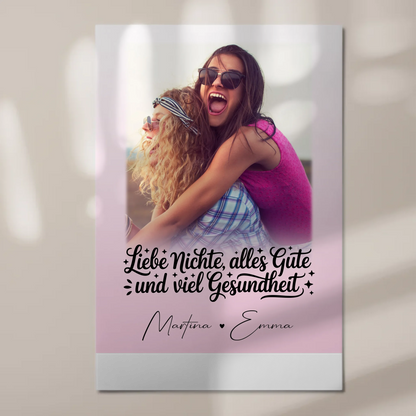 Personalisierter Magnet Poster mit 1 Foto Alles Liebe Gesundheit Nichte Geschenk