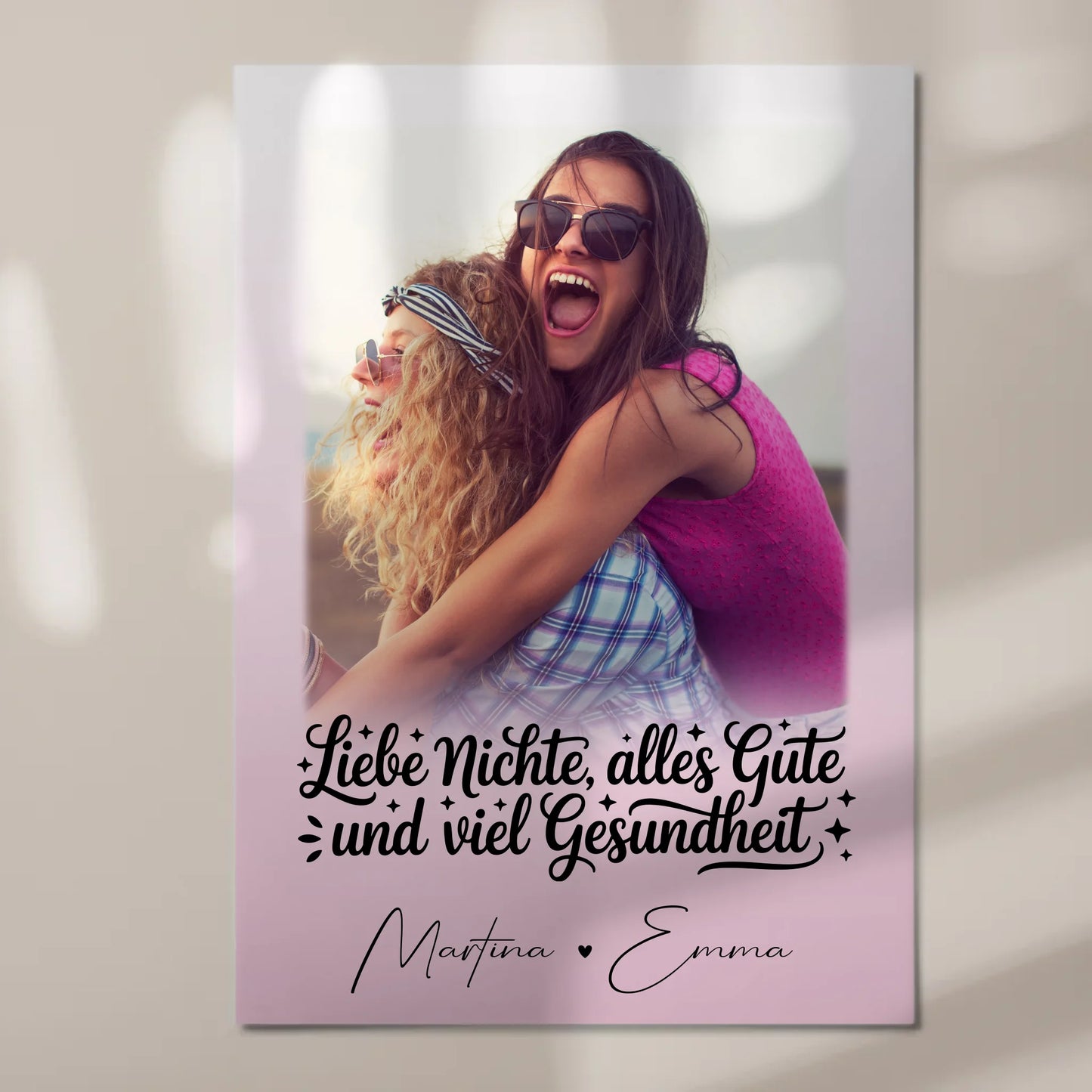 Personalisierter Magnet Poster mit 1 Foto Alles Liebe Gesundheit Nichte Geschenk