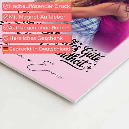 Personalisierter Magnet Poster mit 1 Foto Alles Liebe Gesundheit Nichte Geschenk 10