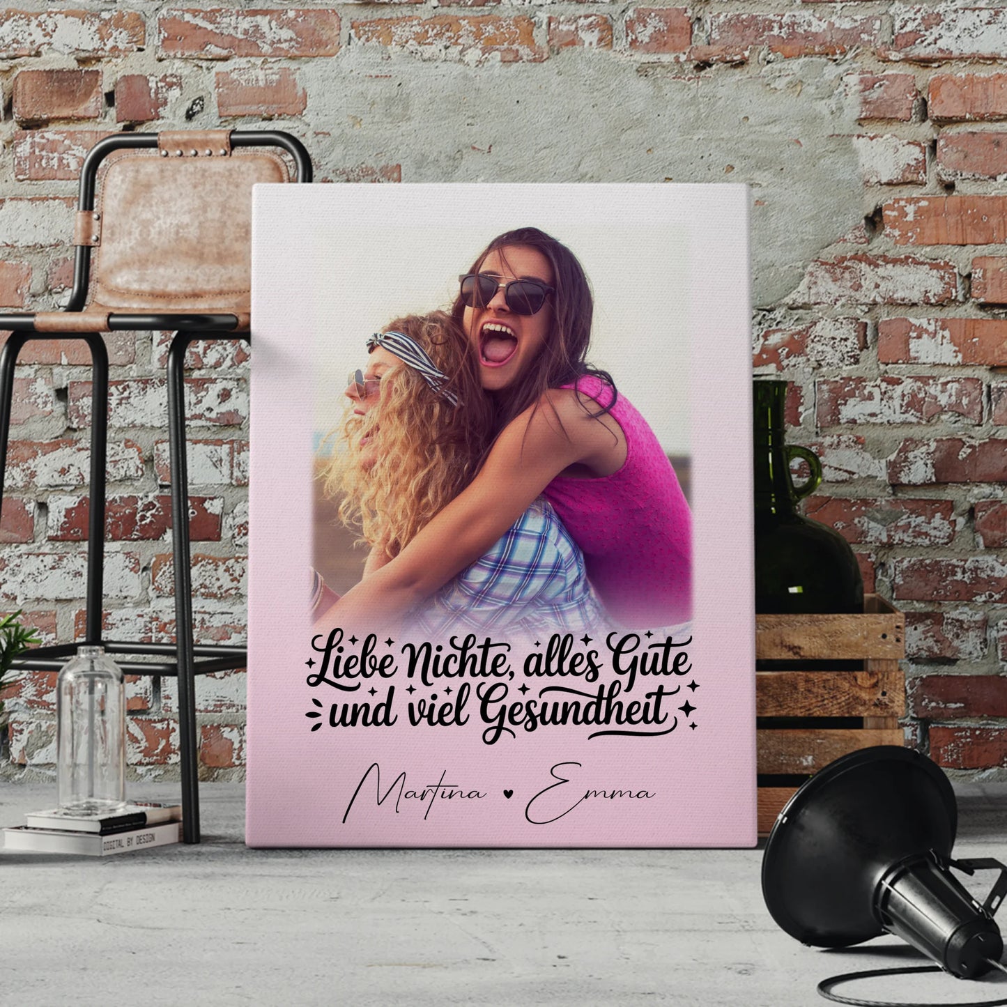 Leinwand Personalisiert mit 1 Foto für Alles Liebe Gesundheit Nichte Geschenk 4