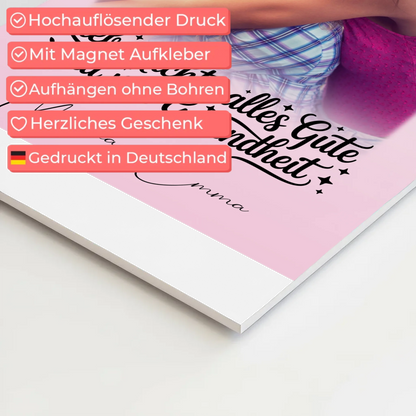 Personalisierter Magnet Poster mit 1 Foto Alles Liebe Gesundheit Nichte Geschenk