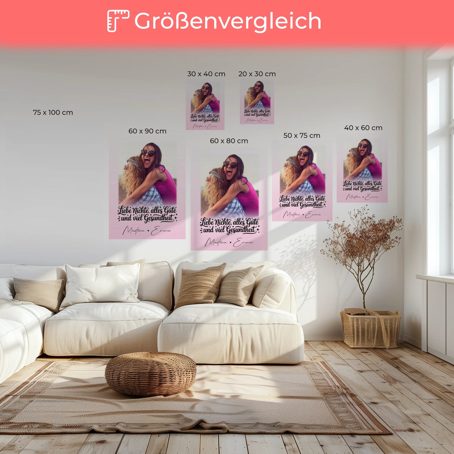 Leinwand Personalisiert mit 1 Foto für Alles Liebe Gesundheit Nichte Geschenk 6