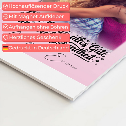 Personalisierter Magnet Poster mit 1 Foto Alles Liebe Gesundheit Nichte Geschenk 4