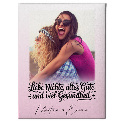 Leinwand Personalisiert mit 1 Foto für Alles Liebe Gesundheit Nichte Geschenk 1