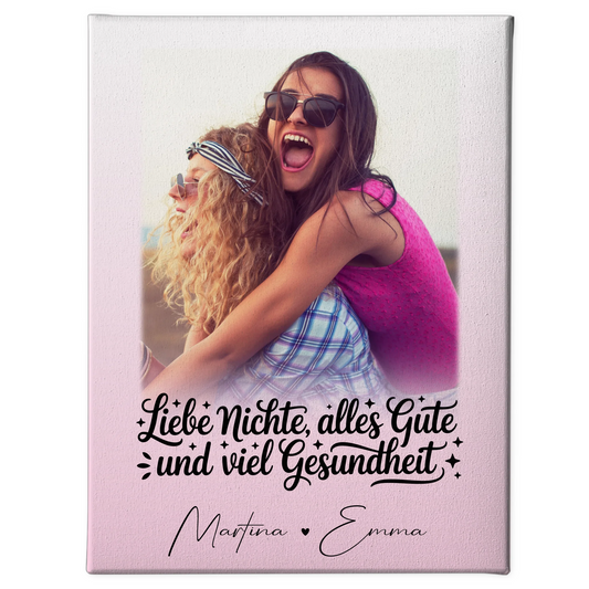 Leinwand Personalisiert mit 1 Foto für Alles Liebe Gesundheit Nichte Geschenk 1