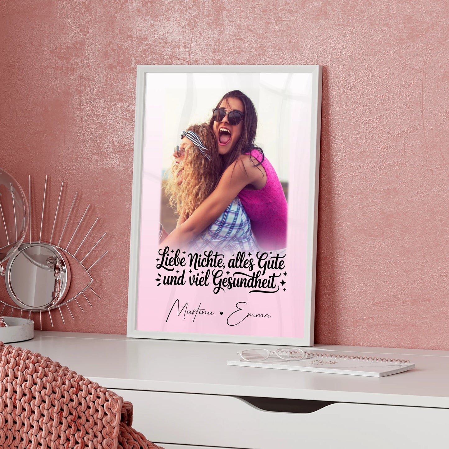 Personalisierbares Poster mit 1 Foto Alles Liebe Gesundheit Nichte Individuell gestaltet