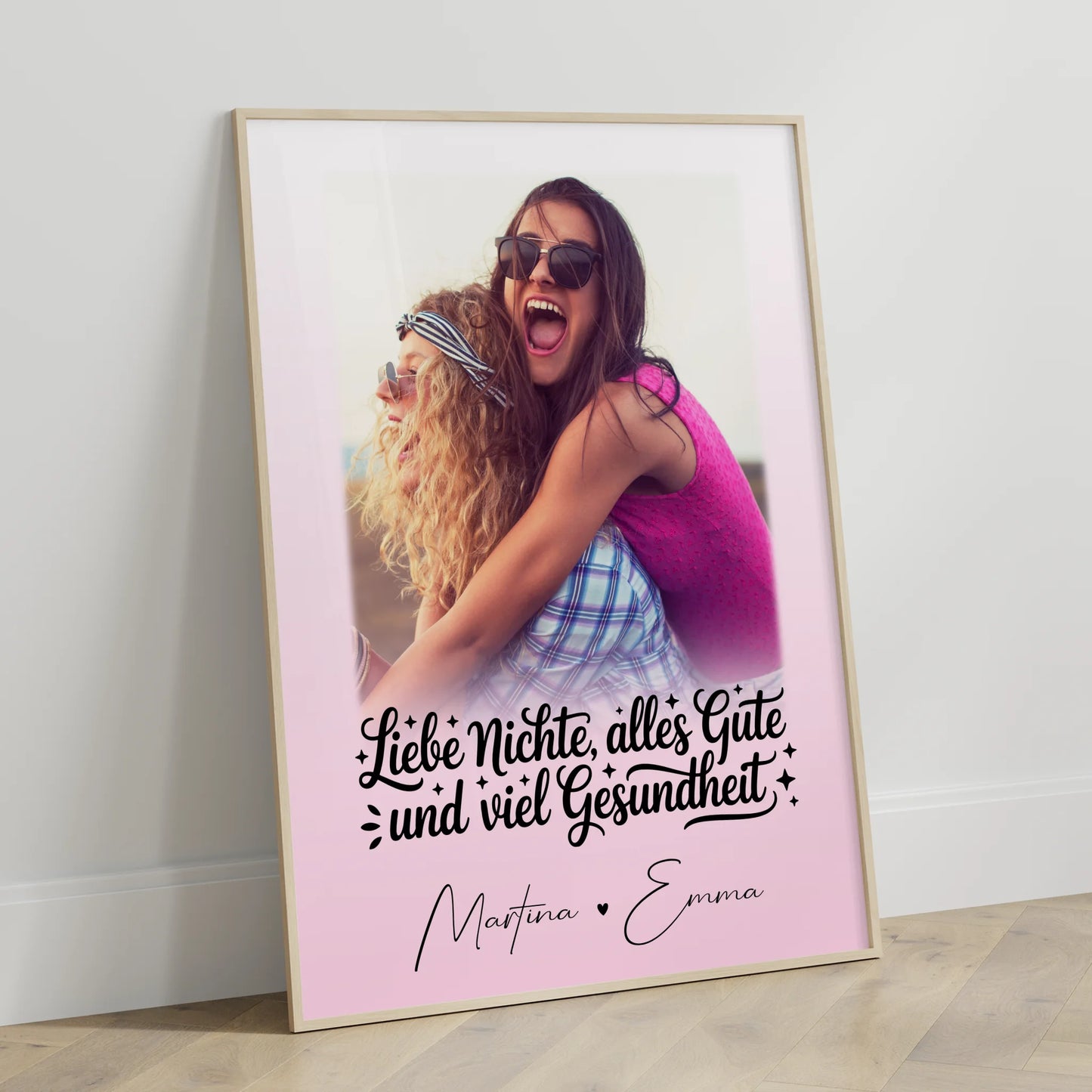 Personalisierbares Poster mit 1 Foto Alles Liebe Gesundheit Nichte Individuell gestaltet