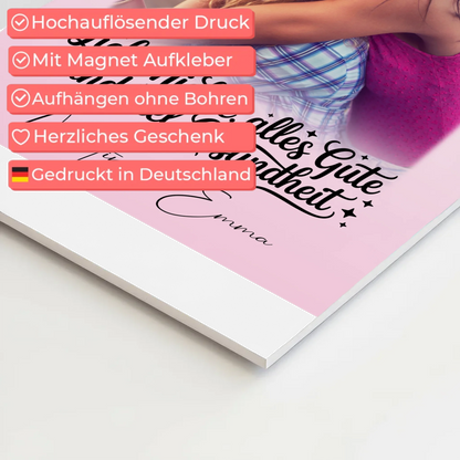 Personalisierter Magnet Poster mit 1 Foto Alles Liebe Gesundheit Nichte Geschenk