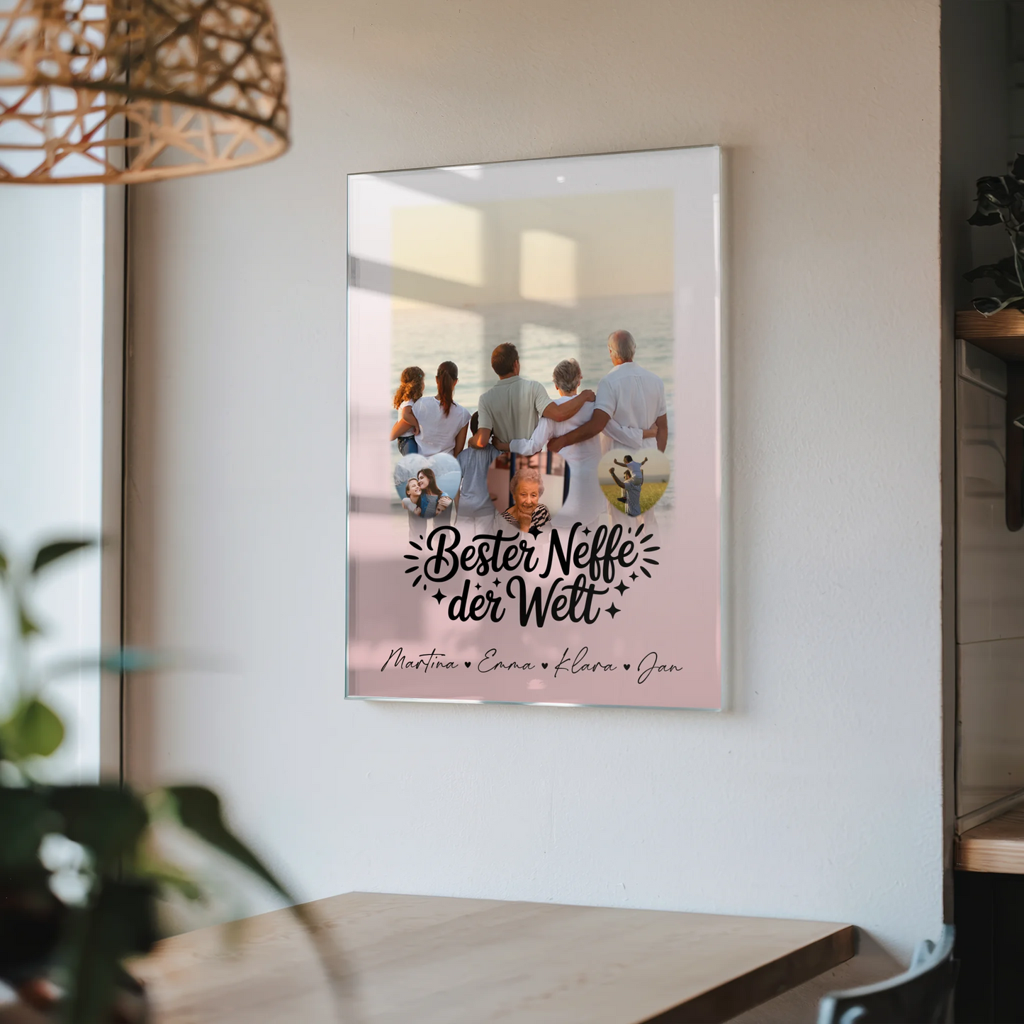 Acrylglas Mit Foto 1 Foto und 3 Kleine Herz Fotos Personalisiertes Geschenk für den besten Neffen der Welt