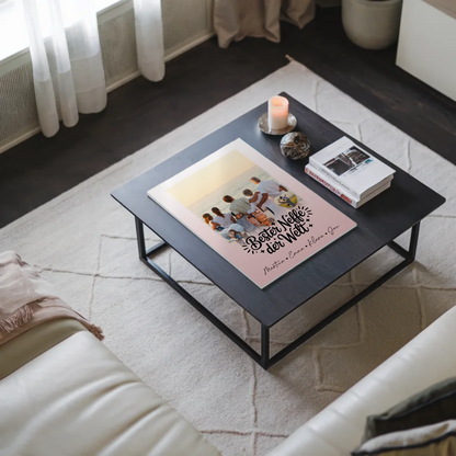 Personalisierte Fotoboard Magnet Wandbild mit 1 Foto und 3 Herz Fotos für den besten Neffen der Welt 9