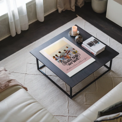 Personalisierte Fotoboard Magnet Wandbild mit 1 Foto und 3 Herz Fotos für den besten Neffen der Welt