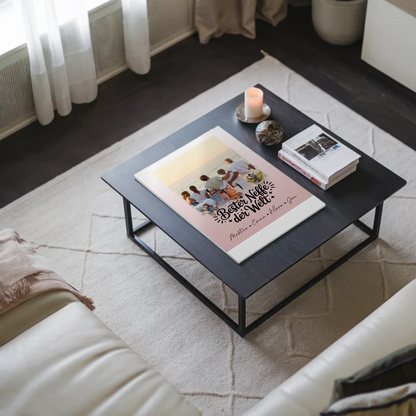 Personalisierte Fotoboard Magnet Wandbild mit 1 Foto und 3 Herz Fotos für den besten Neffen der Welt