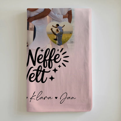 Personalisierte Decke Mit Namen 1 Foto und 3 Kleine Herz Fotos Für Den Besten Neffen Der Welt 6