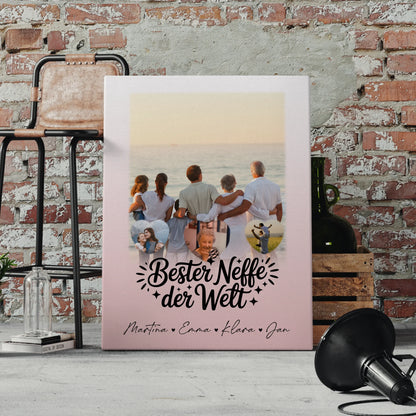 Personalisierte Fotocollage Großes Bild aus Vielen Kleinen mit 1 Foto und 3 Herzfotos für den besten Neffen der Welt 4