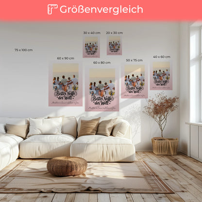 Personalisierte Fotocollage Großes Bild aus Vielen Kleinen mit 1 Foto und 3 Herzfotos für den besten Neffen der Welt 6