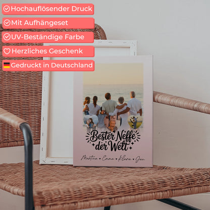 Personalisierte Fotocollage Großes Bild aus Vielen Kleinen mit 1 Foto und 3 Herzfotos für den besten Neffen der Welt 5