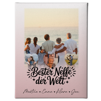 Personalisierte Fotocollage Großes Bild aus Vielen Kleinen mit 1 Foto und 3 Herzfotos für den besten Neffen der Welt 1