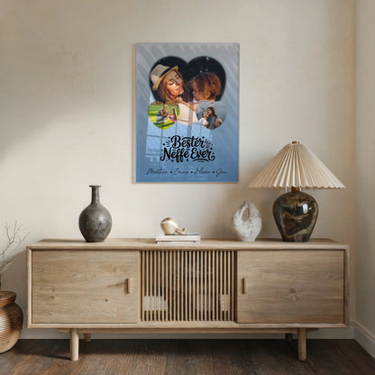 Personalisierte Geschenke mit Foto Mit Acrylglas 3 Herz Fotos Bester Neffe Ever