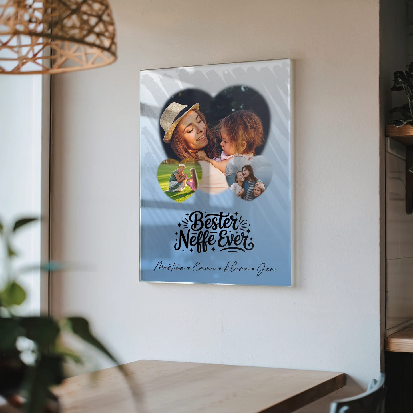 Personalisierte Geschenke mit Foto Mit Acrylglas 3 Herz Fotos Bester Neffe Ever