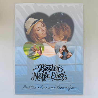 Personalisierte Geschenke mit Foto Mit Acrylglas 3 Herz Fotos Bester Neffe Ever
