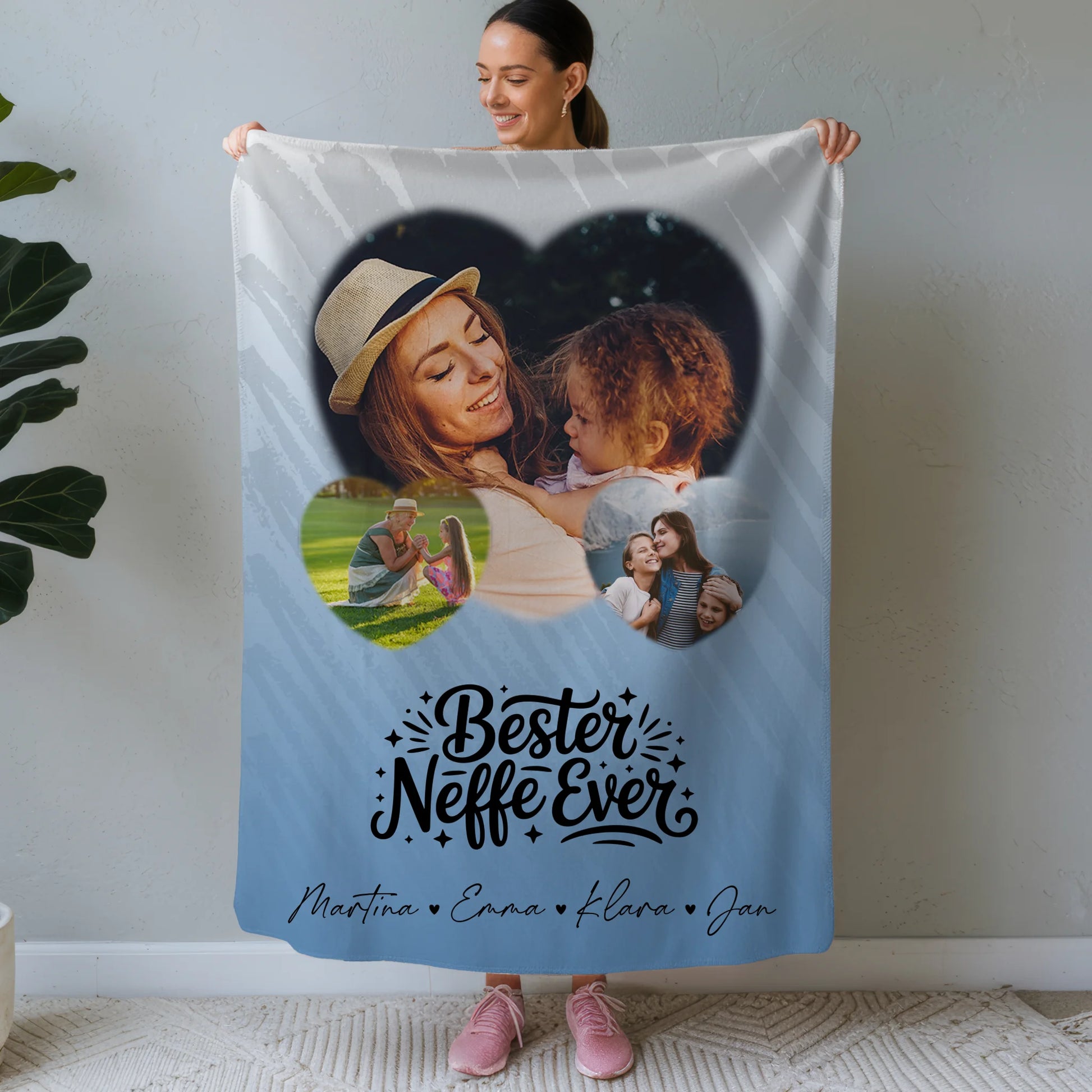 Personalisierte Kuscheldecke Mit Namen 3 Herz Fotos Bester Neffe Ever Geschenk 1