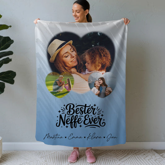 Personalisierte Kuscheldecke Mit Namen 3 Herz Fotos Bester Neffe Ever Geschenk 1