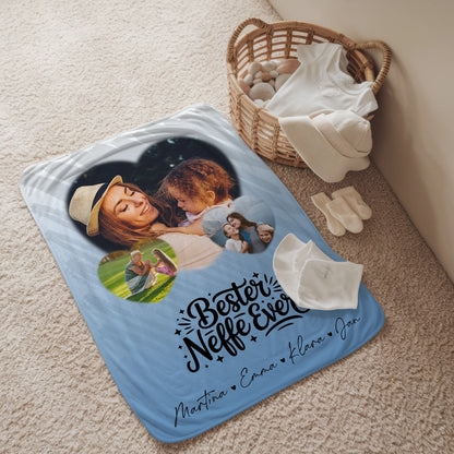 Personalisierte Kuscheldecke Mit Namen 3 Herz Fotos Bester Neffe Ever Geschenk 2