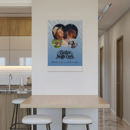 Personalisiertes Fotoboard Magnet Wandbild mit 3 Herz Fotos für den besten Neffen Ever 2