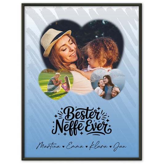 Karten Poster Personalisiert mit 3 Herz Fotos Bester Neffe Ever Geschenk