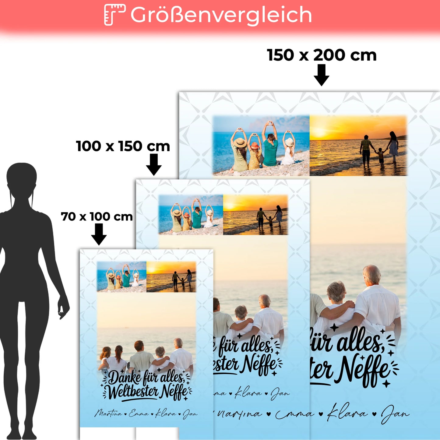 Personalisierte Kuscheldecke Mit Namen 3 Fotos Beste Nichte Danke Für Alles 5