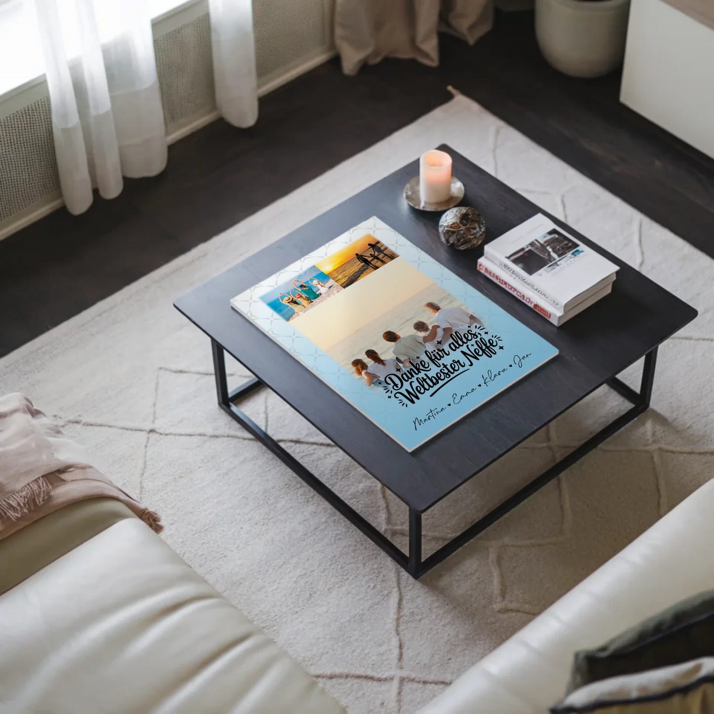 Personalisierte Fotoboard Magnet Wandbild mit 3 Fotos für die beste Nichte danke für alles 9