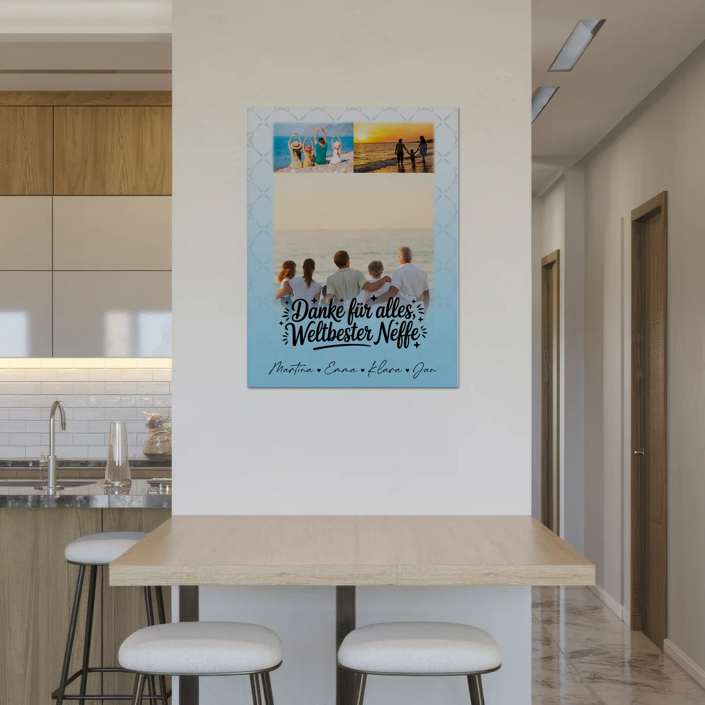 Personalisierte Fotoboard Magnet Wandbild mit 3 Fotos für die beste Nichte danke für alles 8