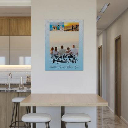 Personalisierte Fotoboard Magnet Wandbild mit 3 Fotos für die beste Nichte danke für alles 8