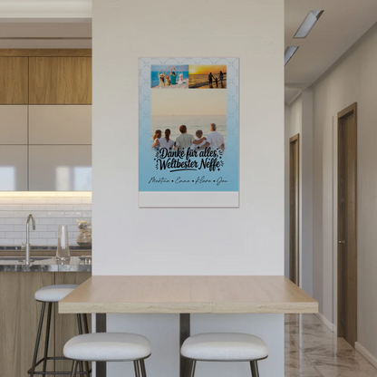 Personalisierte Fotoboard Magnet Wandbild mit 3 Fotos für die beste Nichte danke für alles 2