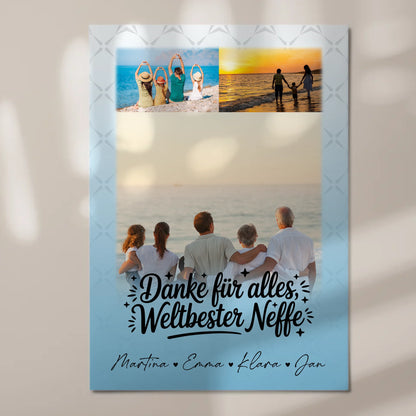 Personalisierte Fotoboard Magnet Wandbild mit 3 Fotos für die beste Nichte danke für alles 7