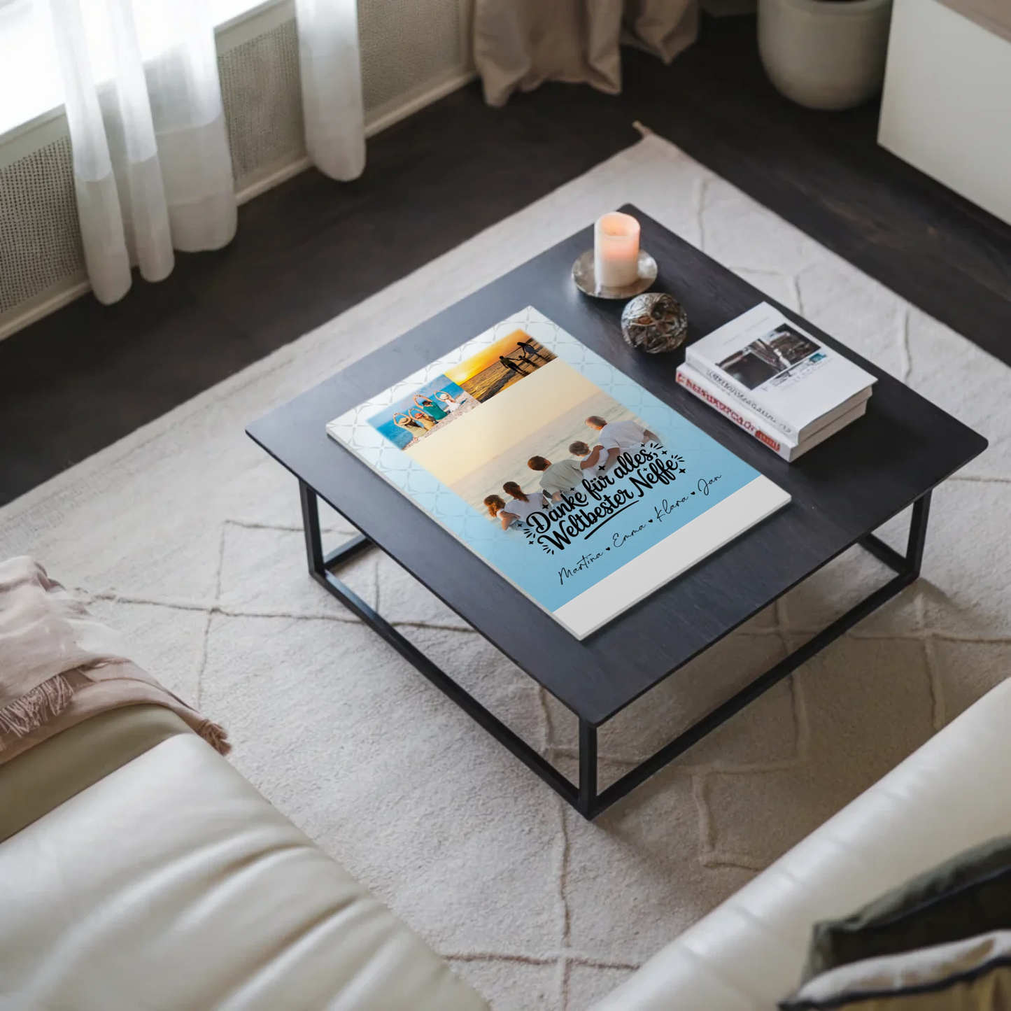 Personalisierte Fotoboard Magnet Wandbild mit 3 Fotos für die beste Nichte danke für alles