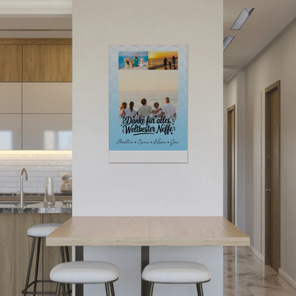Personalisierte Fotoboard Magnet Wandbild mit 3 Fotos für die beste Nichte danke für alles