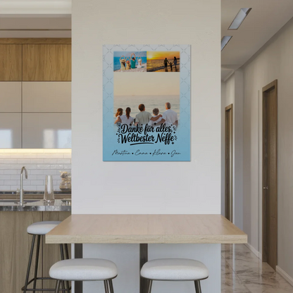 Personalisierte Fotoboard Magnet Wandbild mit 3 Fotos für die beste Nichte danke für alles