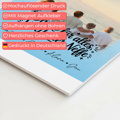 Personalisierte Fotoboard Magnet Wandbild mit 3 Fotos für die beste Nichte danke für alles 4