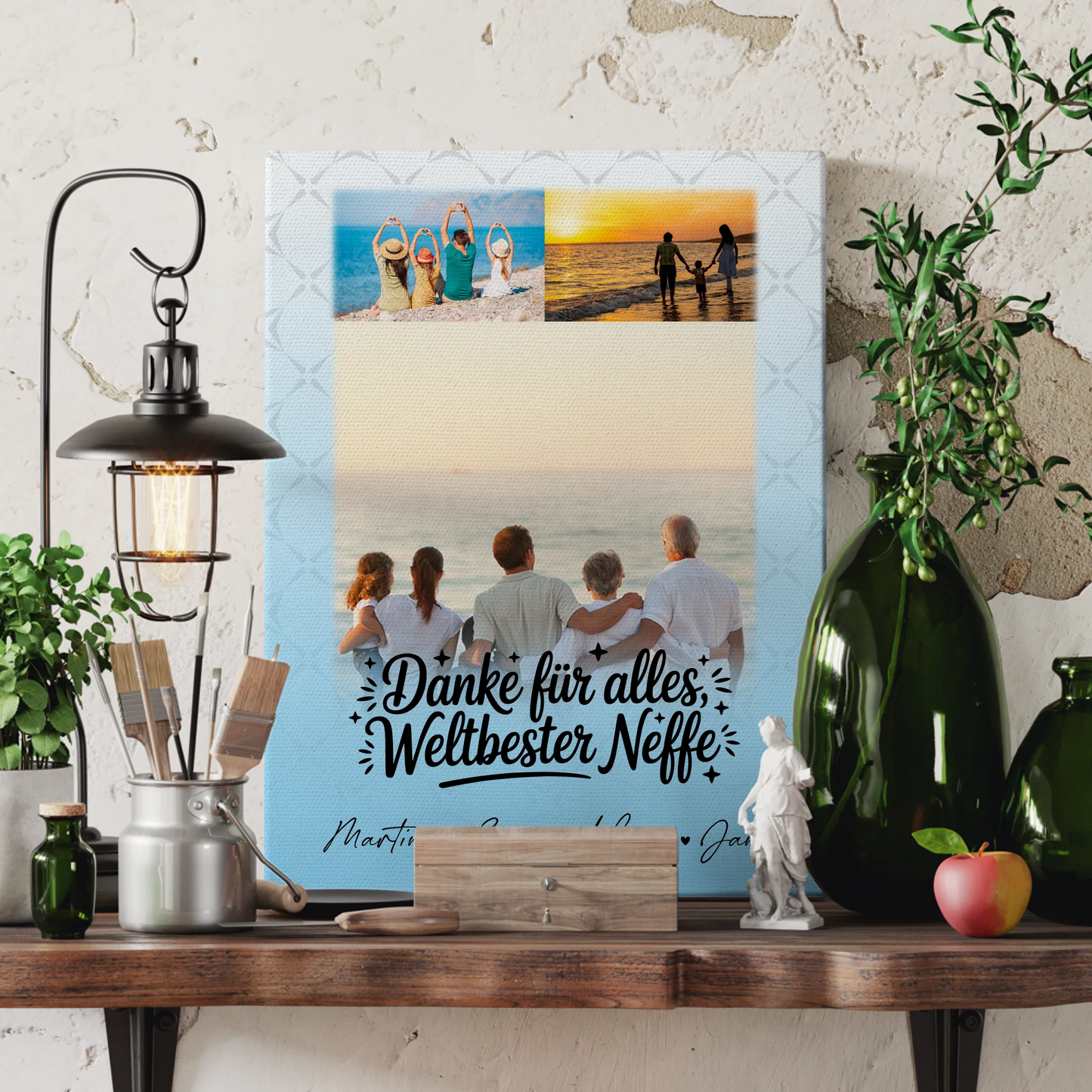 Wandbild Fotocollage mit 3 Fotos Beste Nichte Danke für alles 3