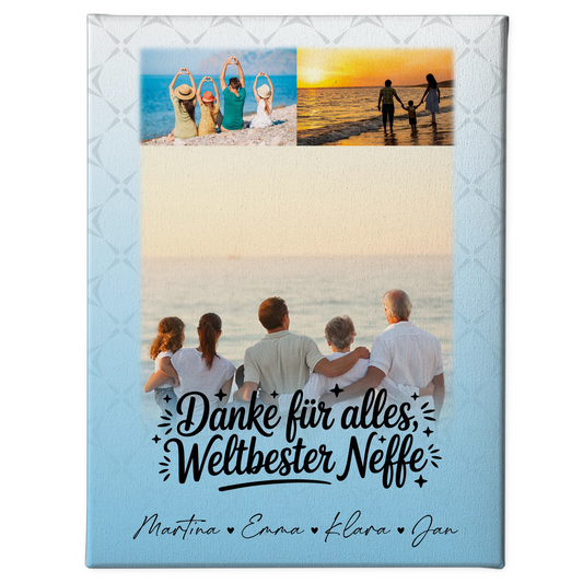 Wandbild Fotocollage mit 3 Fotos Beste Nichte Danke für alles 1