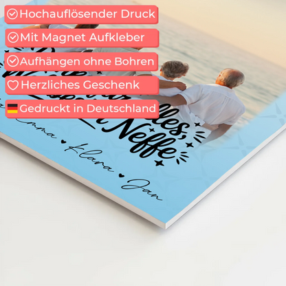 Personalisierte Fotoboard Magnet Wandbild mit 3 Fotos für die beste Nichte danke für alles