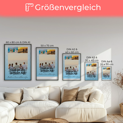 Personalisiertes Poster mit 3 Fotos Beste Nichte Danke für Alles