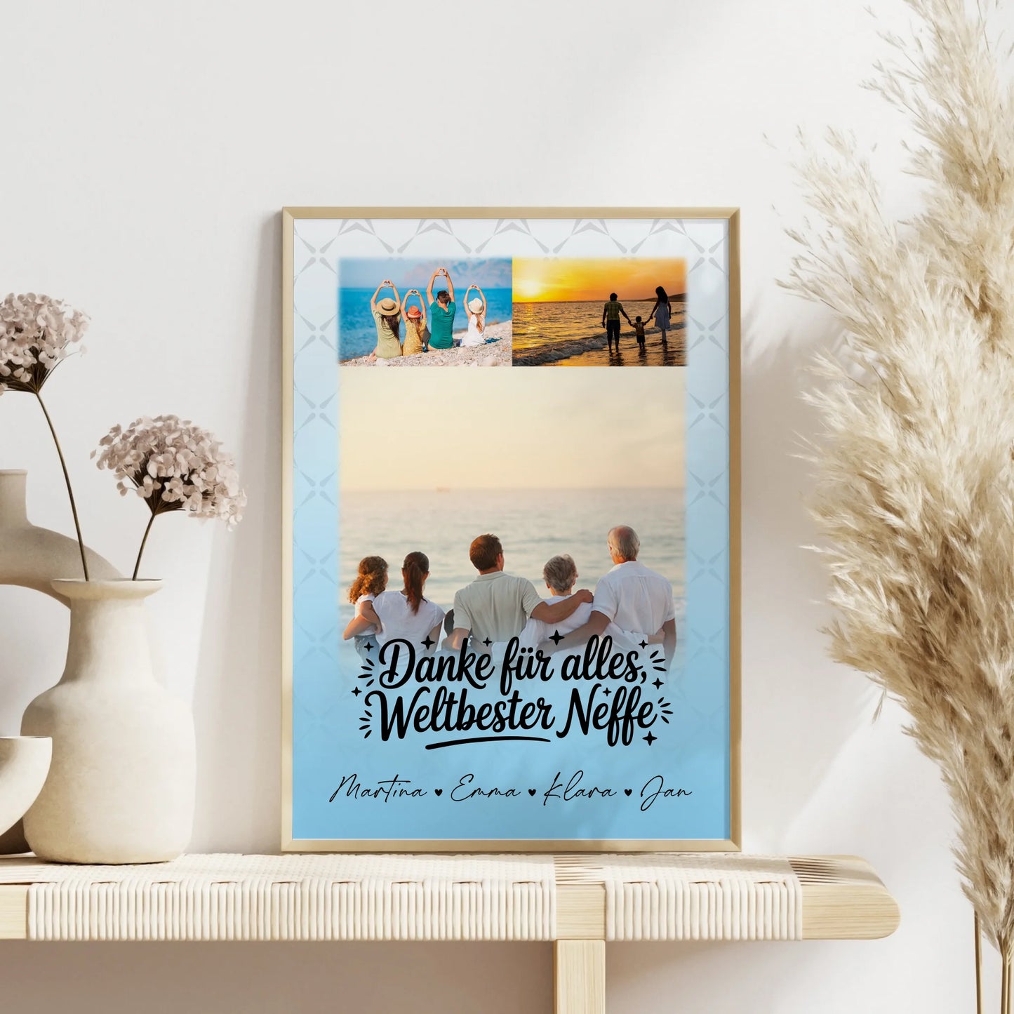 Personalisiertes Poster mit 3 Fotos Beste Nichte Danke für Alles