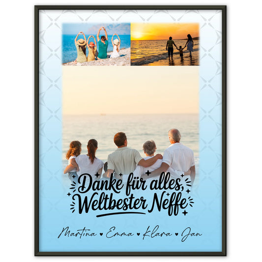Personalisiertes Poster mit 3 Fotos Beste Nichte Danke für Alles