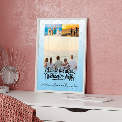 Personalisiertes Poster mit 3 Fotos Beste Nichte Danke für Alles