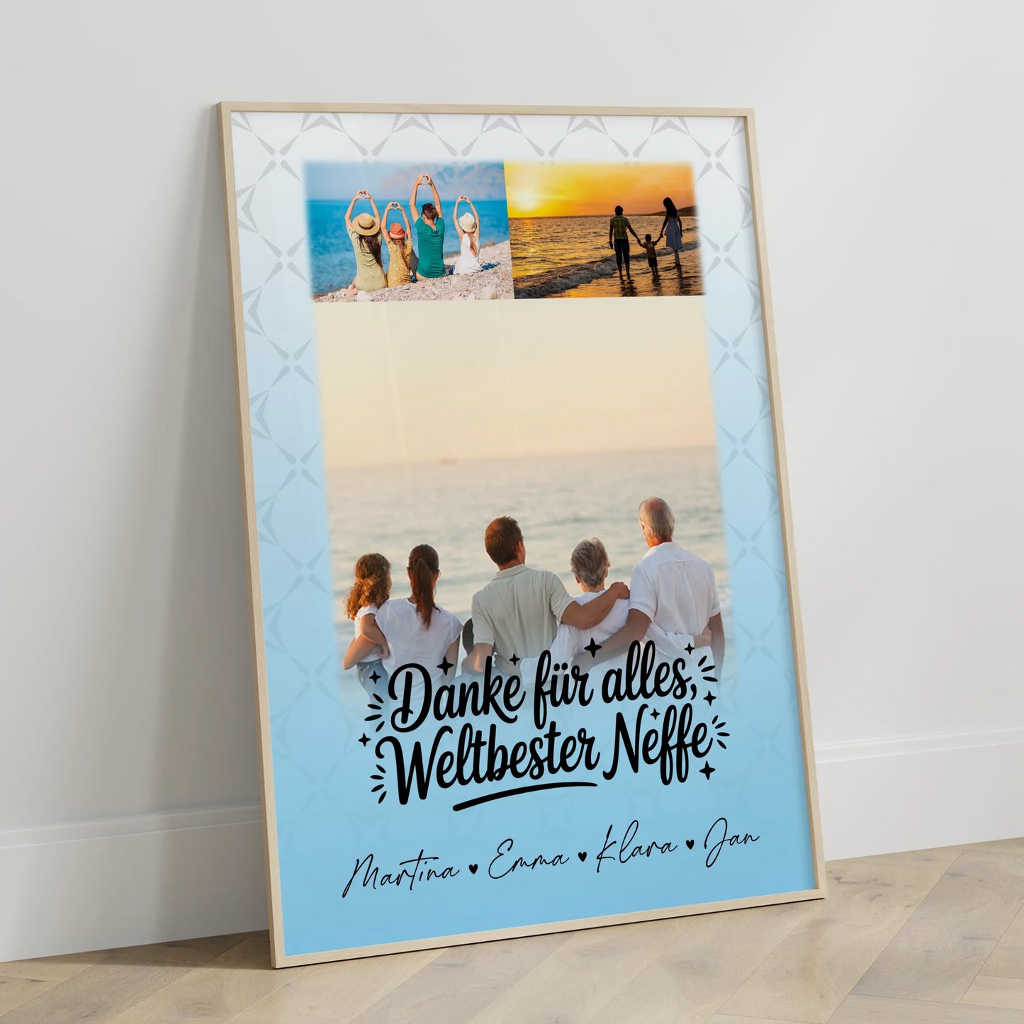Personalisiertes Poster mit 3 Fotos Beste Nichte Danke für Alles