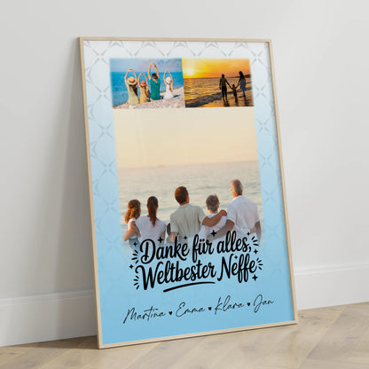 Personalisiertes Poster mit 3 Fotos Beste Nichte Danke für Alles