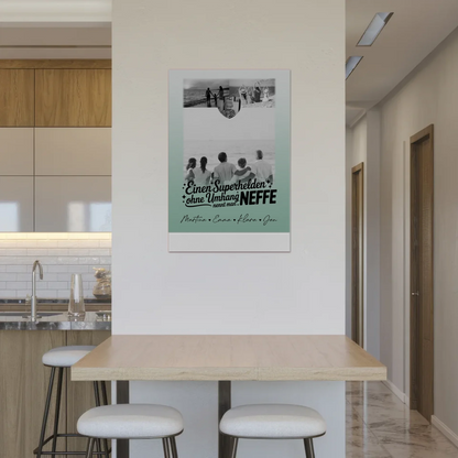 Personalisierbares Fotoboard Poster Magnetisch mit 3 Fotos und Herz Foto Bruder ist mein Held Schwarz-Weiß 2