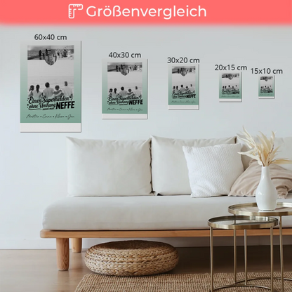 Personalisierbares Fotoboard Poster Magnetisch mit 3 Fotos und Herz Foto Bruder ist mein Held Schwarz-Weiß 6